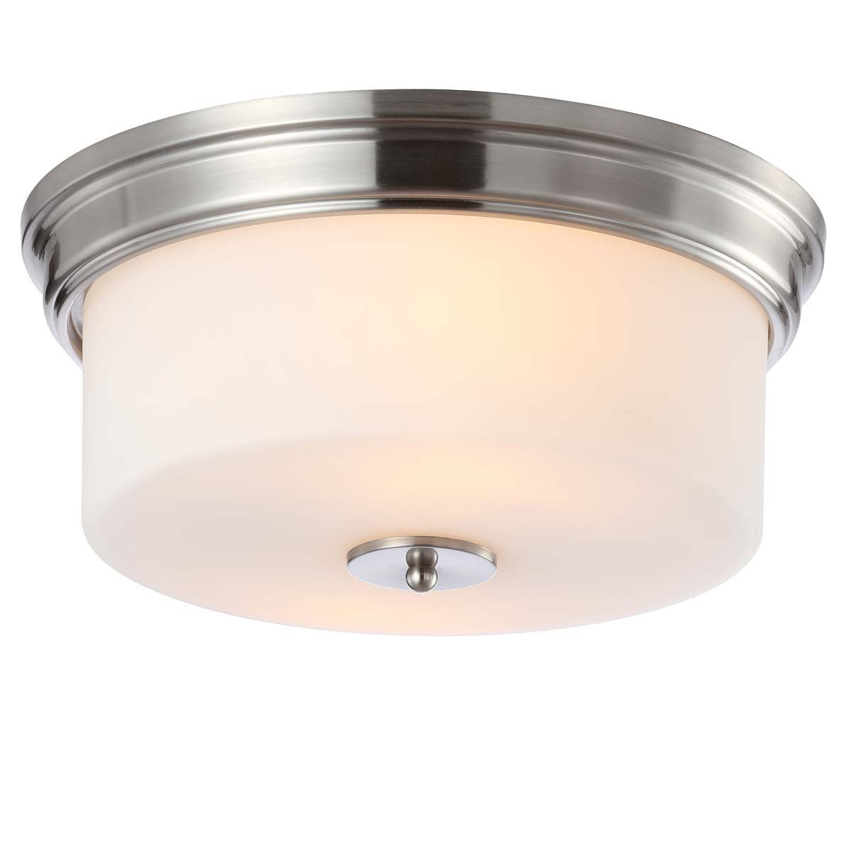 Safavieh Dalen Flush Mount, FLU4041 - Brush Nickel/White