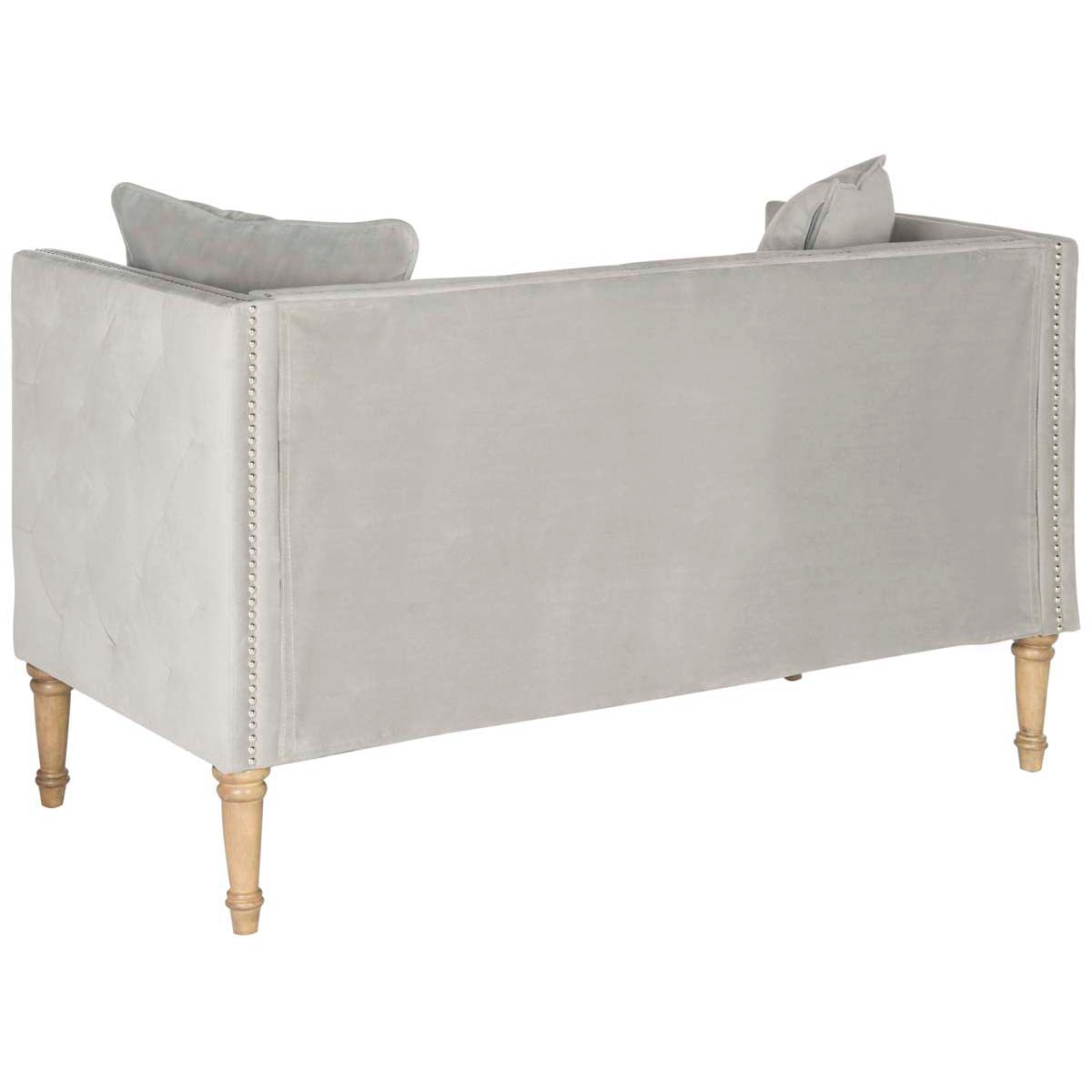 Safavieh Sarah Tufted Settee With Pillows , FOX6206 - Grey