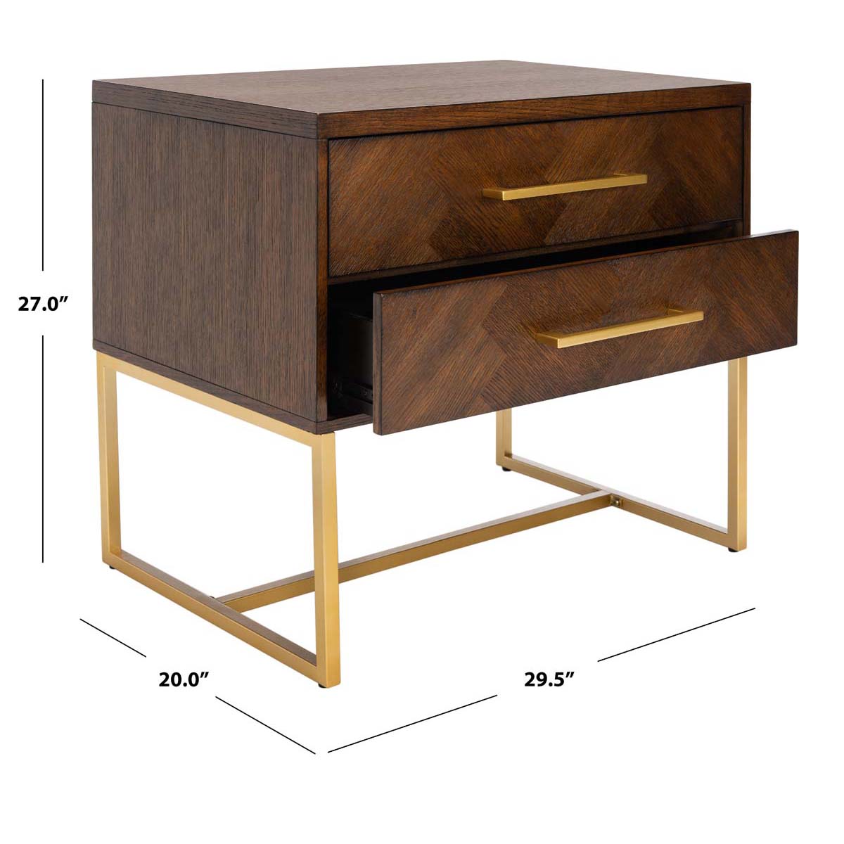 Estelle Nightstand | Safavieh - Walnut