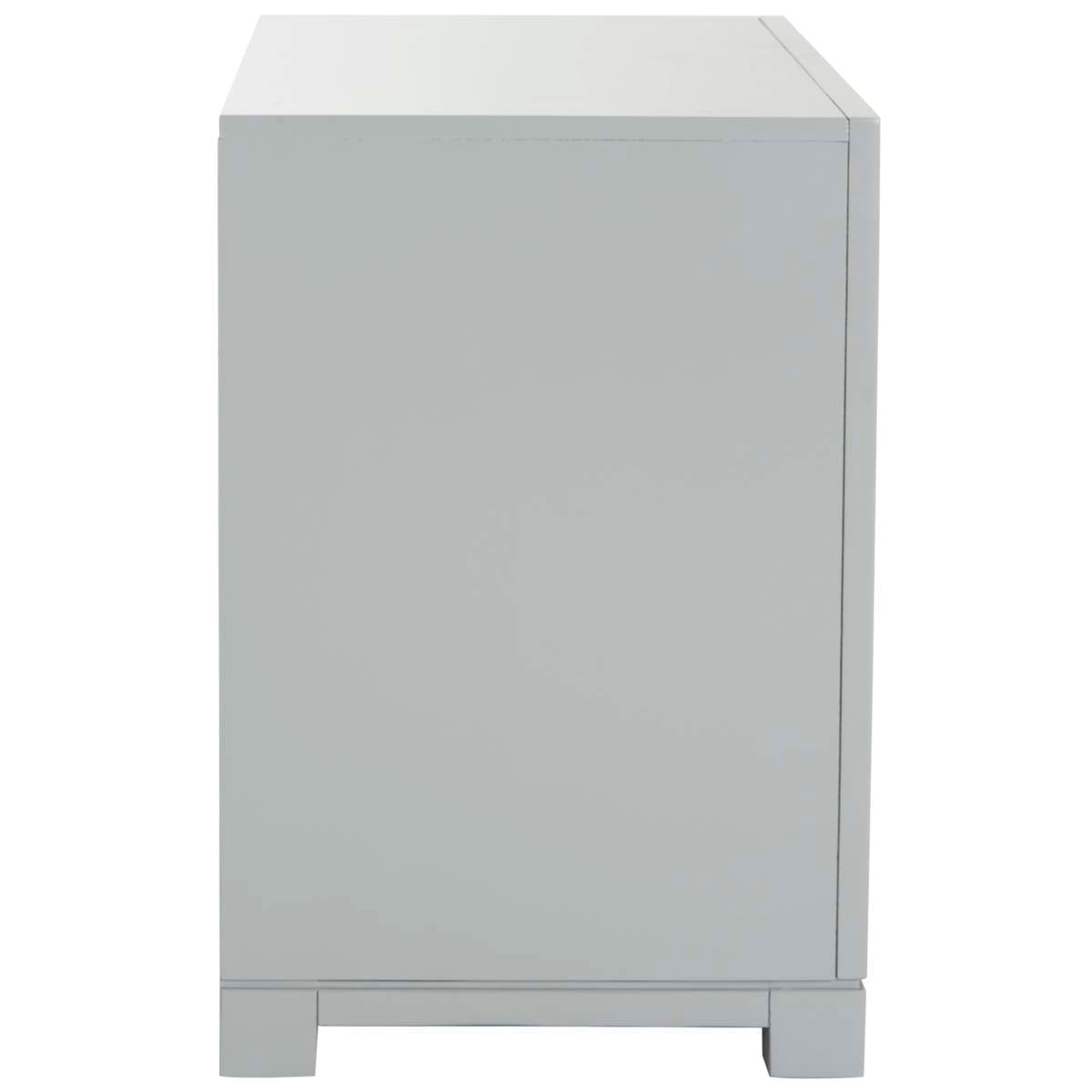 Raina Three Drawer Greek Key Night Stand | Safavieh - Grey