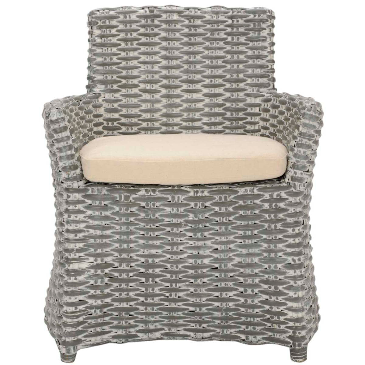 Safavieh Cabana Rattan Arm Chair - Grey White Wash