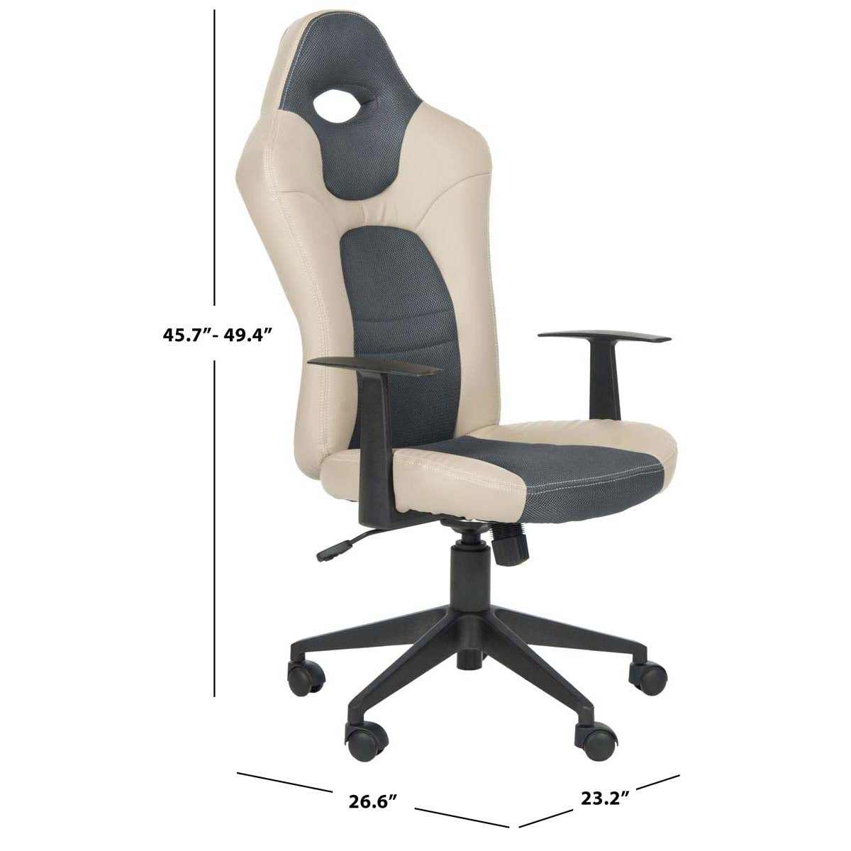 Belinda Desk Chair | Safavieh - FOX8503 - Grey/Black