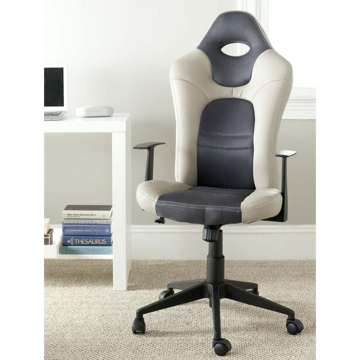 Belinda Desk Chair | Safavieh - FOX8503 - Grey/Black