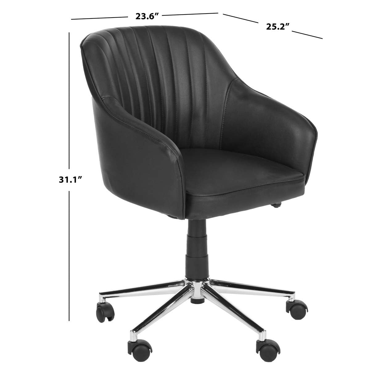 Hilda Desk Chair | Safavieh - FOX8509 - Black