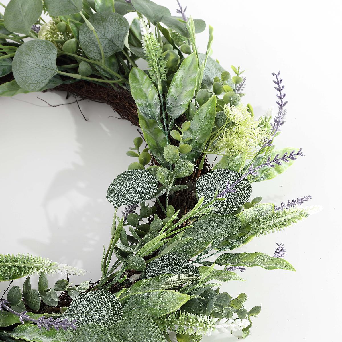 Faux 22 Eucalyptus Leaf & Fennel Wreath | Safavieh - FXP1029 - Green