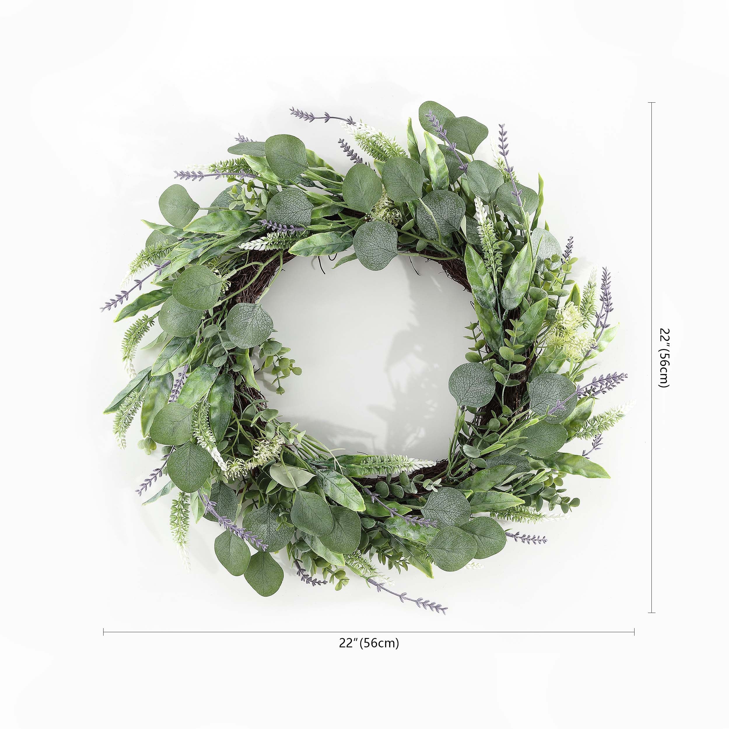 Faux 22 Eucalyptus Leaf & Fennel Wreath | Safavieh - FXP1029 - Green