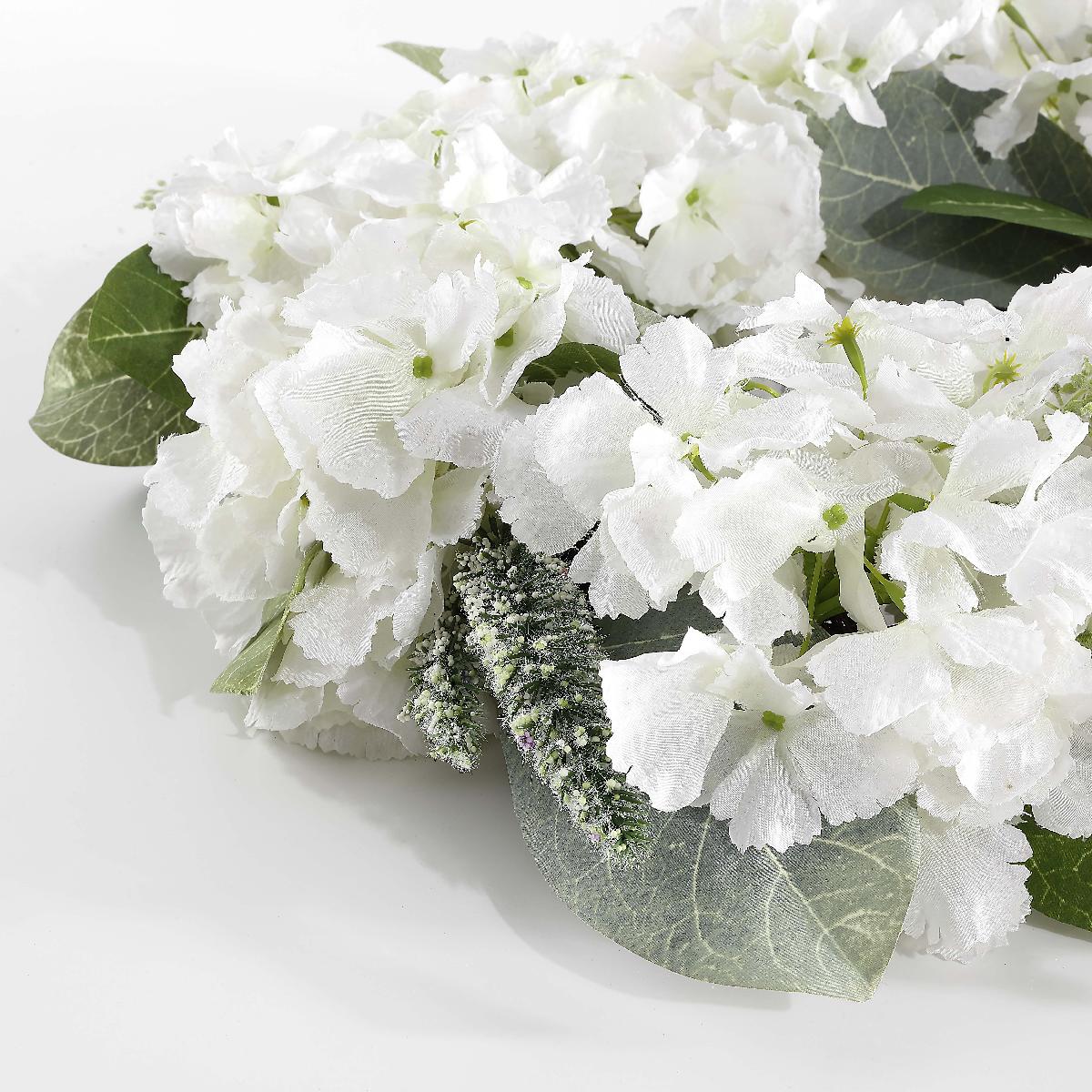 Faux 22 Hydrangea & Magnolia Wreath | Safavieh - FXP1037 - White / Green