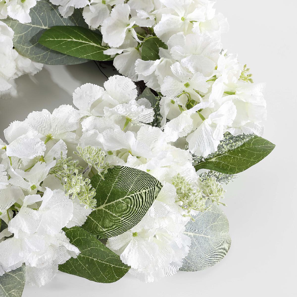 Faux 22 Hydrangea & Magnolia Wreath | Safavieh - FXP1037 - White / Green