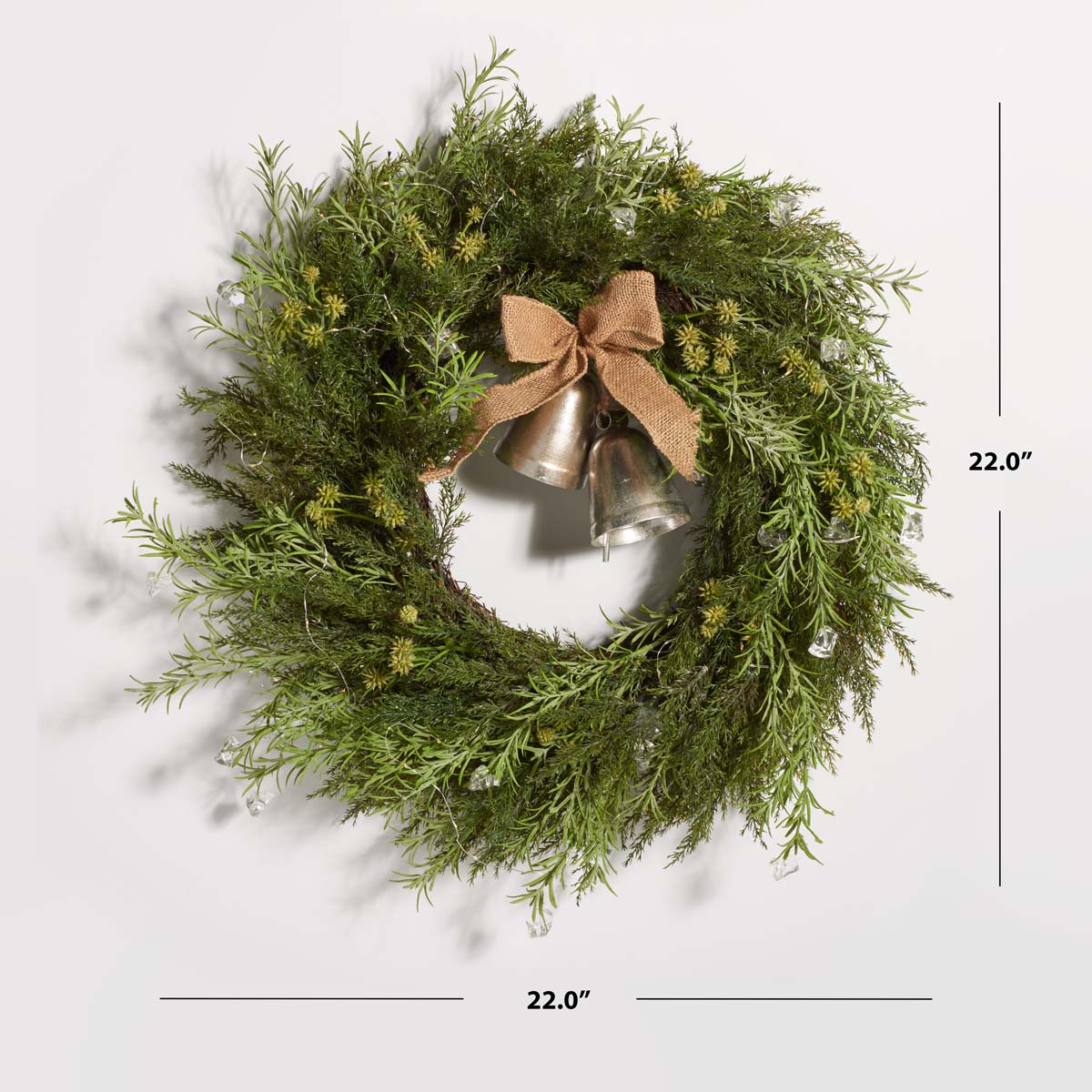 Faux 22 Pine Led Wreath | Safavieh - FXP1096 - Green