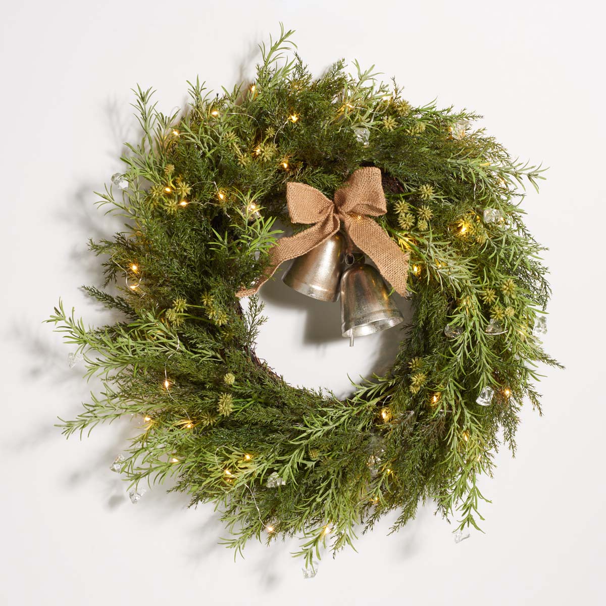 Faux 22 Pine Led Wreath | Safavieh - FXP1096 - Green