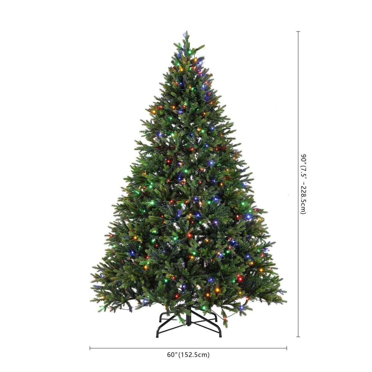 7.5 Ft Pre-Lit Artificial Christmas Tree | Safavieh - FXP2015 - Green