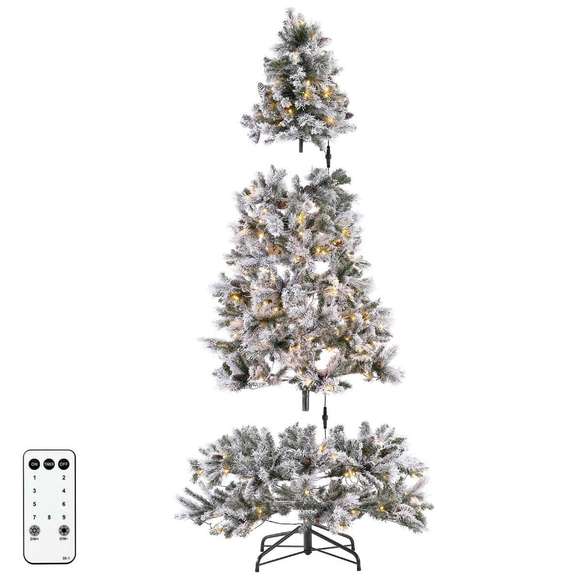 7.5 Ft Pre-Lit Artificial Christmas Tree | Safavieh - FXP2016 - White / Green