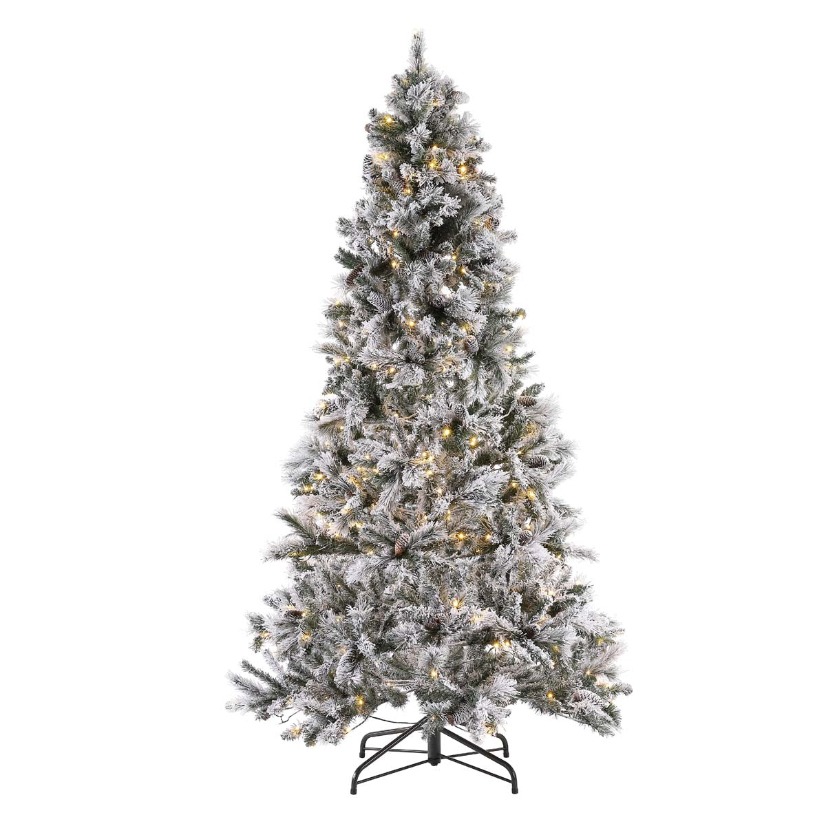 7.5 Ft Pre-Lit Artificial Christmas Tree | Safavieh - FXP2016 - White / Green