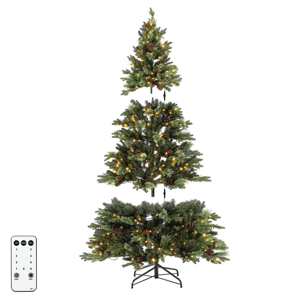 7.5 Ft Pre-Lit Artificial Christmas Tree | Safavieh - FXP2017 - Green