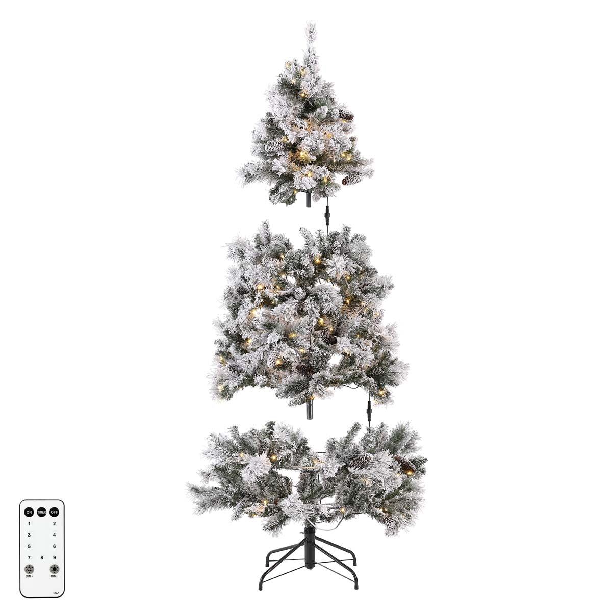 5.5 Ft Pre-Lit Artificial Christmas Tree | Safavieh - FXP2019 - White / Green