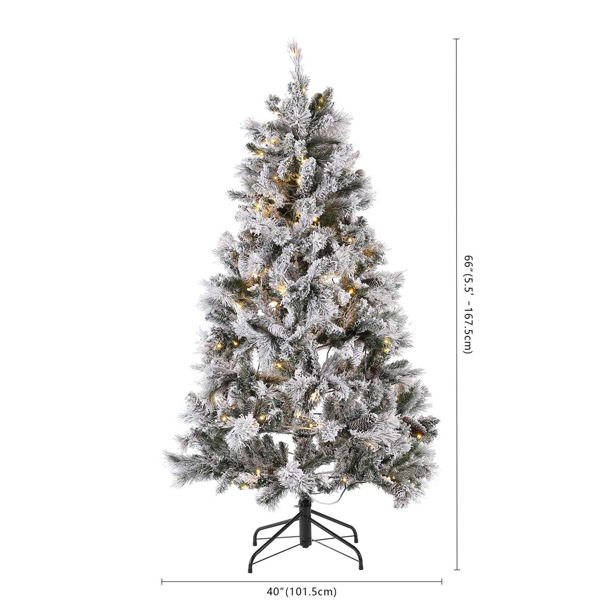 5.5 Ft Pre-Lit Artificial Christmas Tree | Safavieh - FXP2019 - White / Green