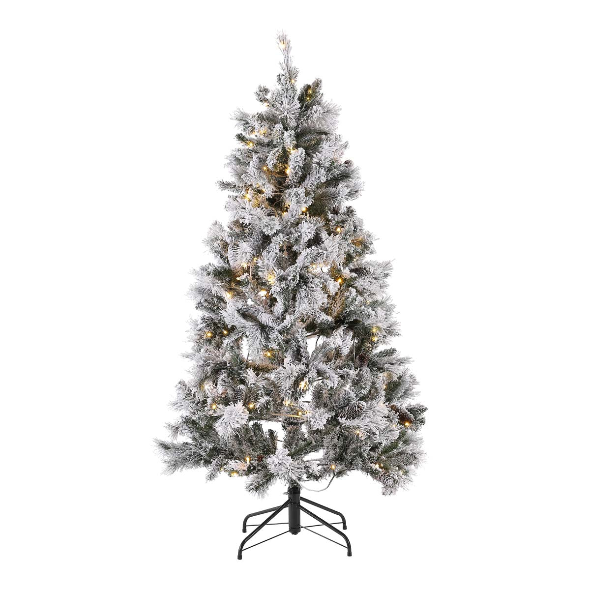 5.5 Ft Pre-Lit Artificial Christmas Tree | Safavieh - FXP2019 - White / Green