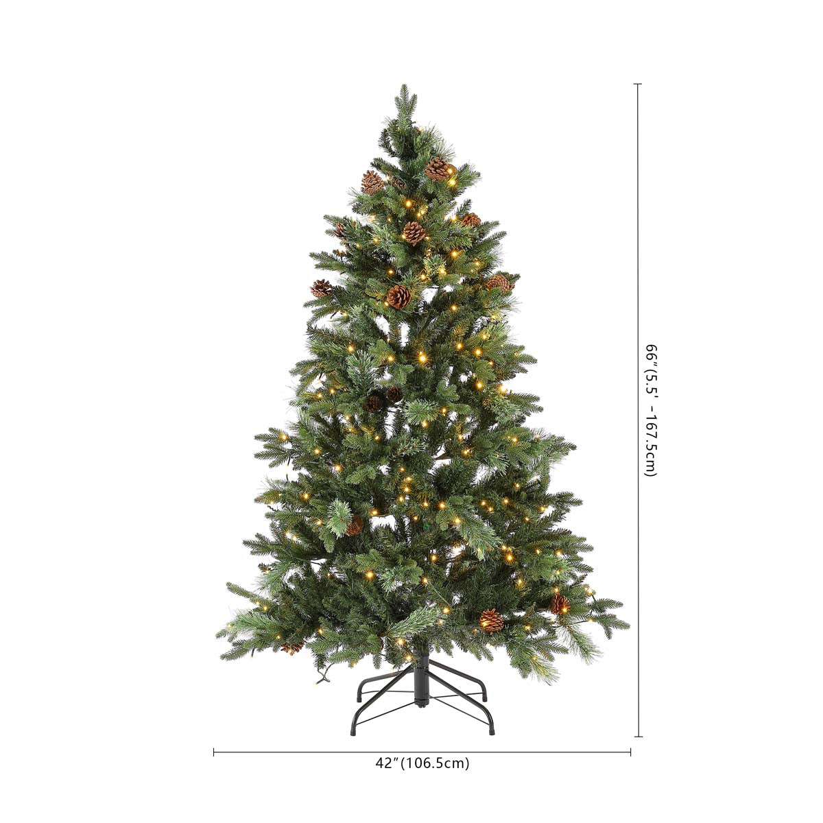 5.5 Ft Pre-Lit Artificial Christmas Tree | Safavieh - FXP2020 - Green