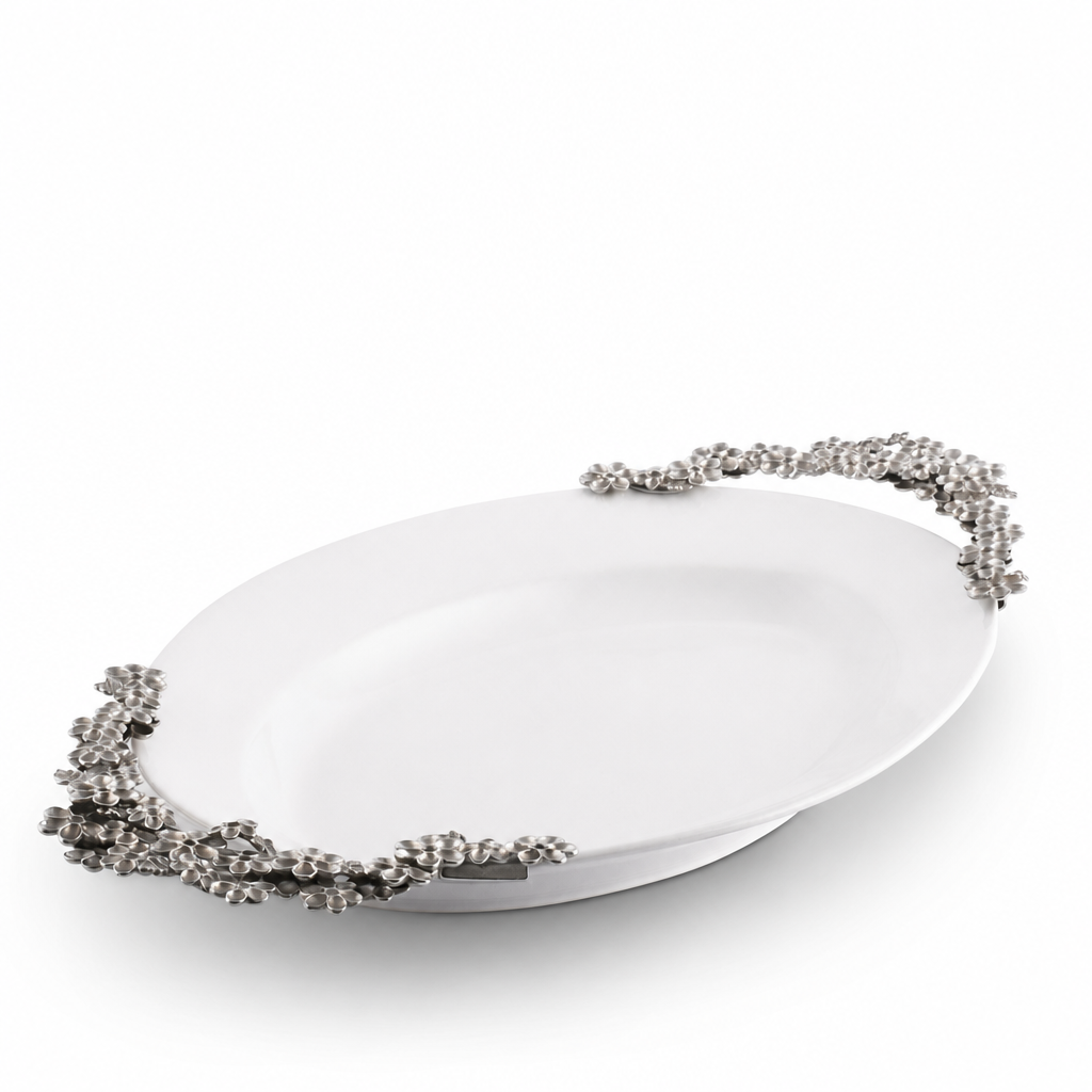 Lilacs Stoneware Serving Tray