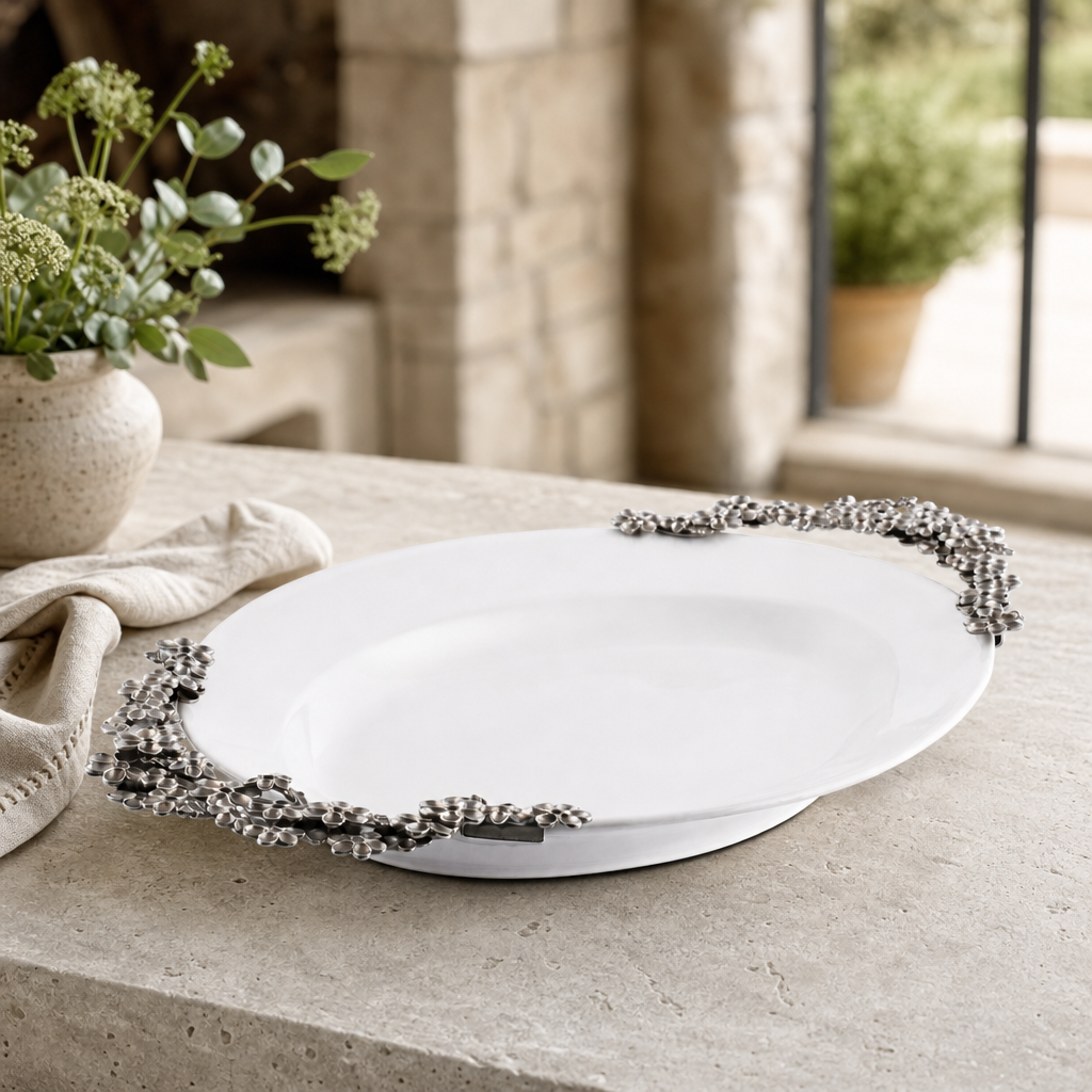 Lilacs Stoneware Serving Tray