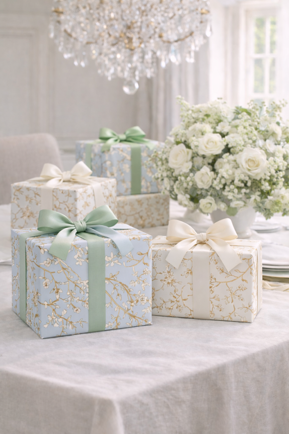 Pale Blue Chinoiserie Gift Wrap