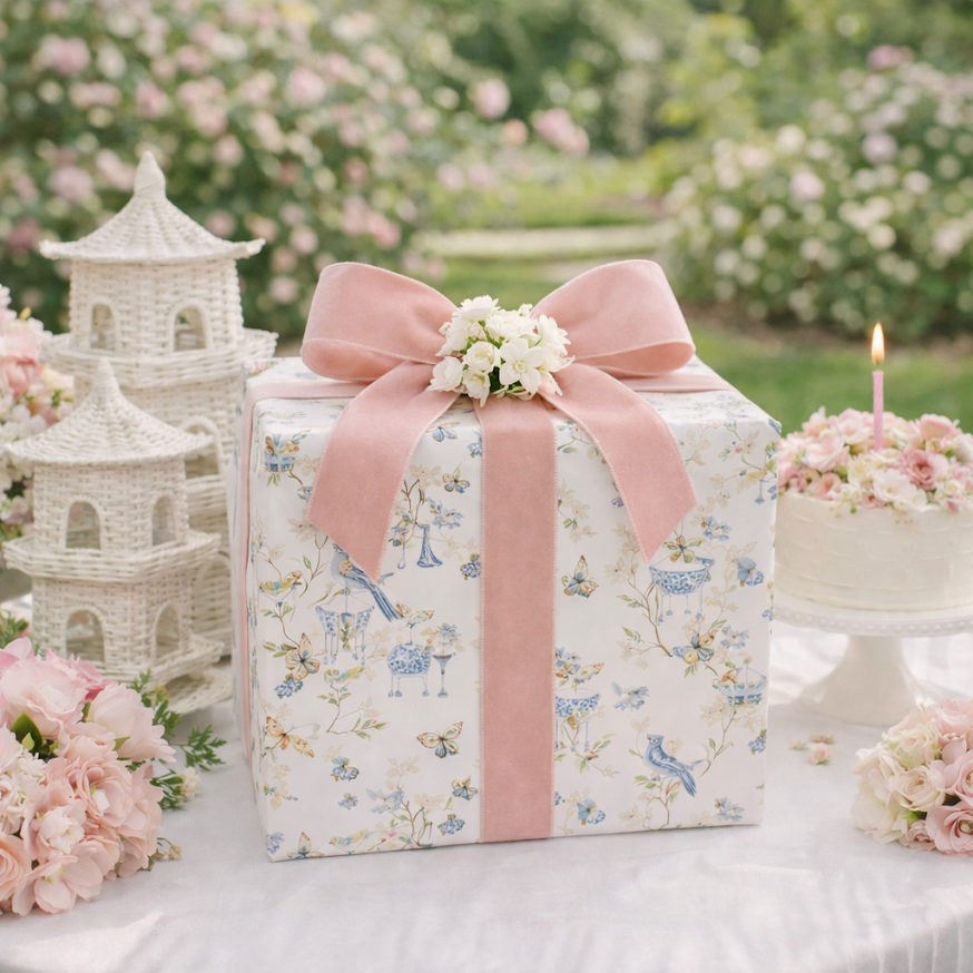 Ivory Chinoiserie Gift Wrap