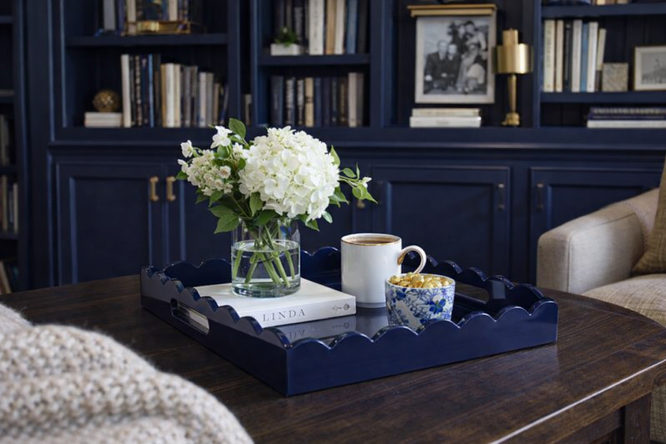 Navy Lacquered Tray
