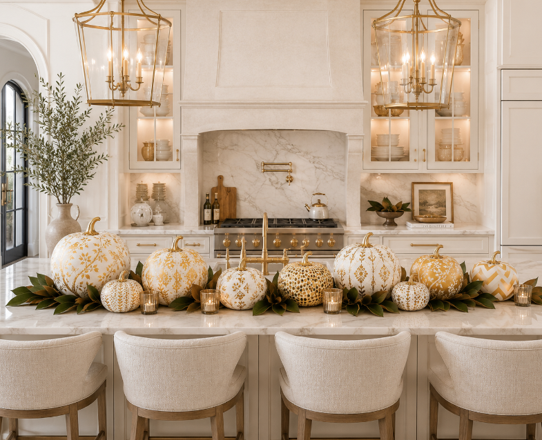 Gold Chevron Pumpkin