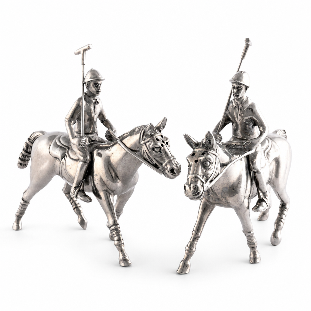Pewter Polo Player Salt & Pepper Set