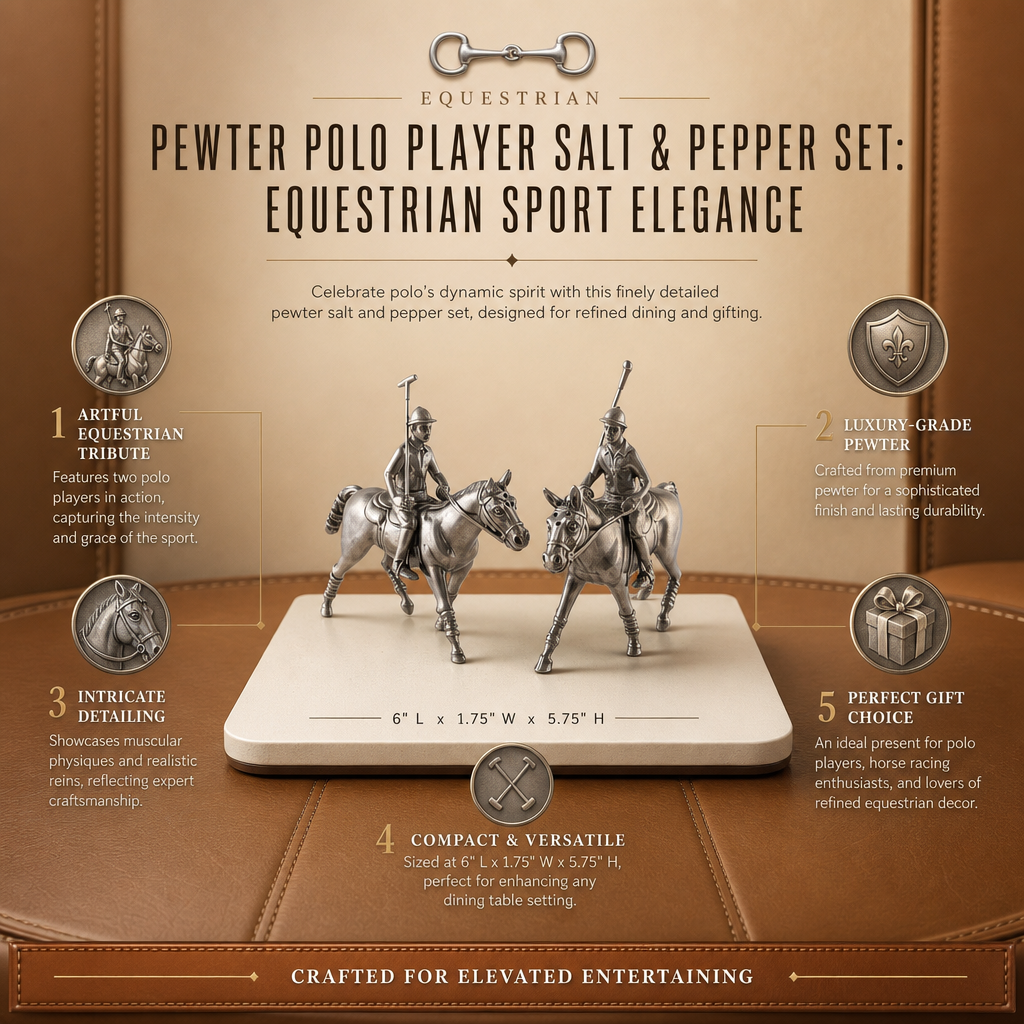 Pewter Polo Player Salt & Pepper Set