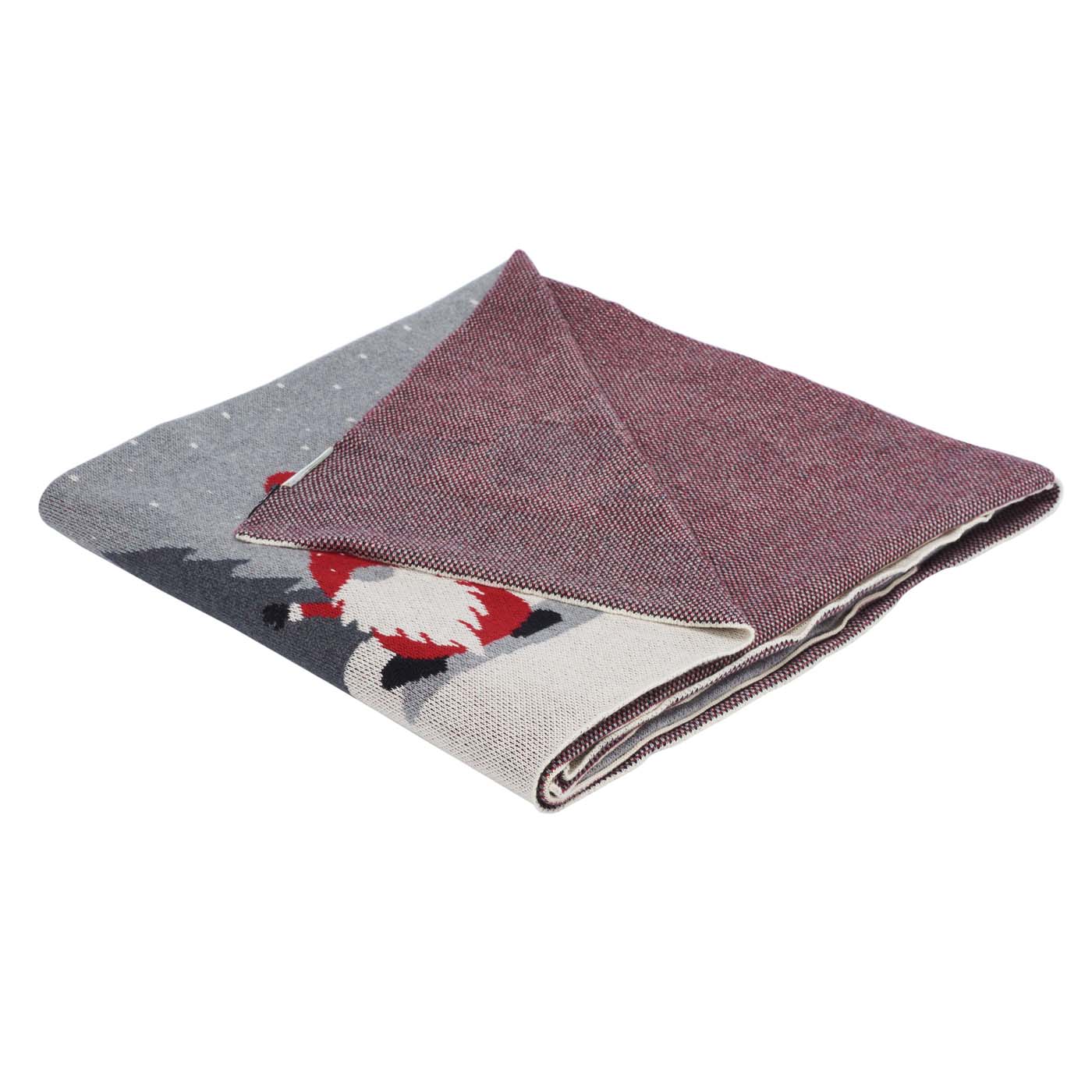 Elves Throw Blanket | Safavieh - HOL2013 - Grey / Red