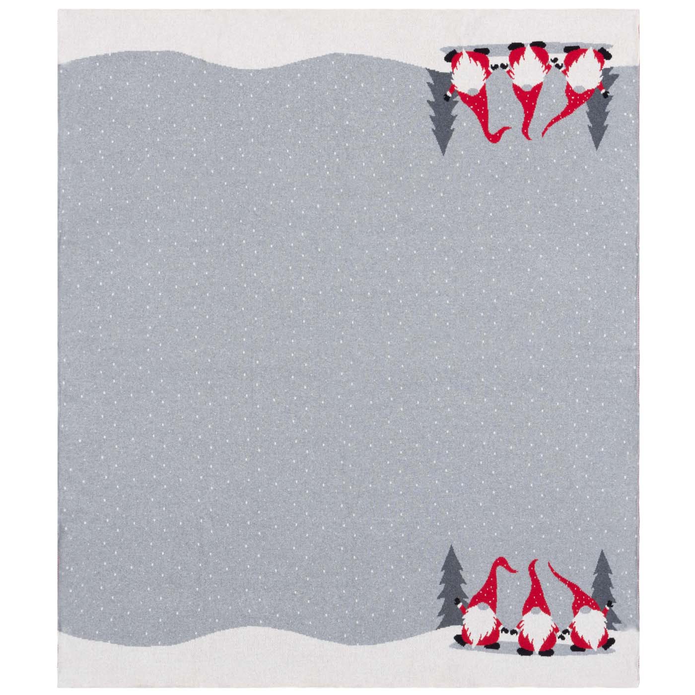 Elves Throw Blanket | Safavieh - HOL2013 - Grey / Red