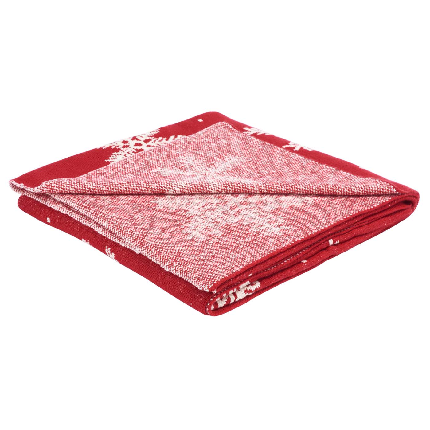 Holiday Snow Throw Blanket | Safavieh - HOL2014 - Red / White