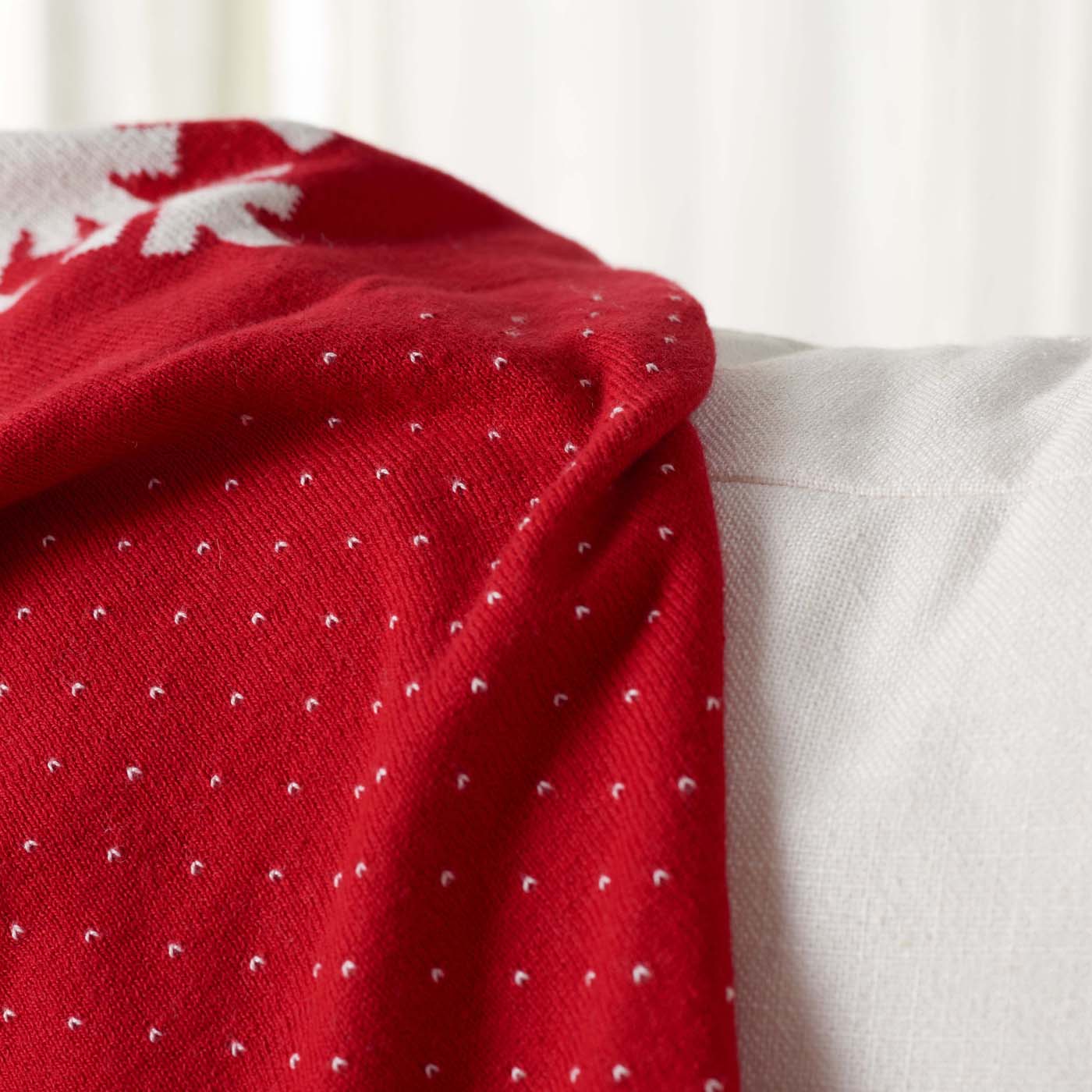 Frosty Throw Blanket | Safavieh - HOL2015 - Red / White