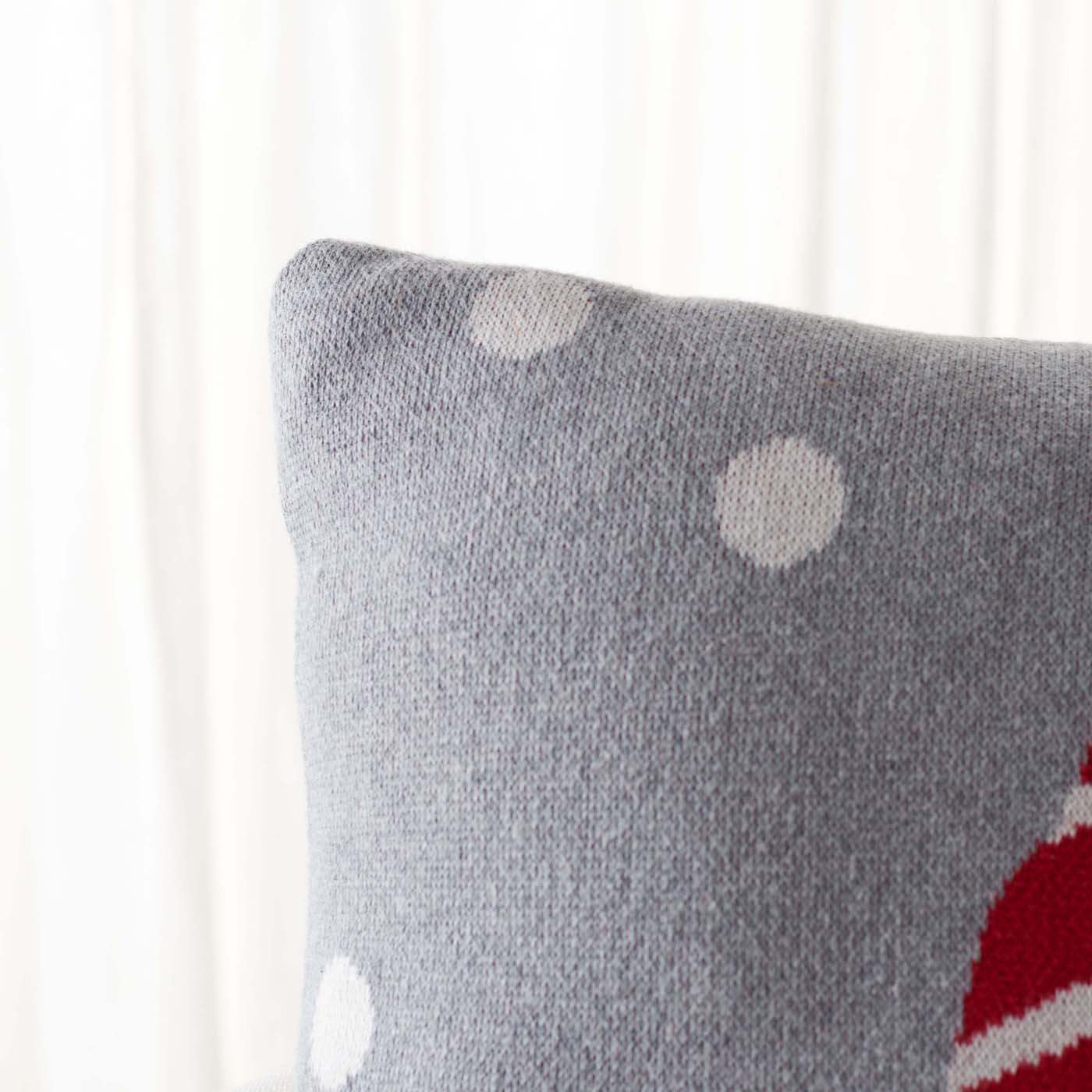 Peppermint Elf Pillow | Safavieh - HOL3011 - Grey / Red