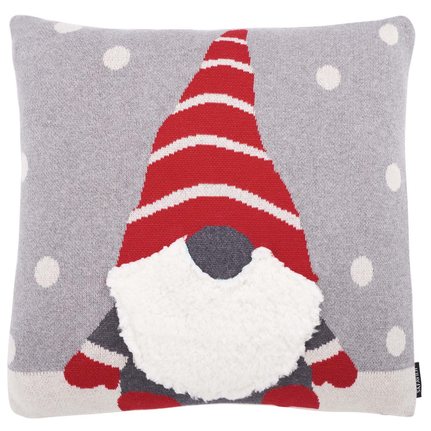 Peppermint Elf Pillow | Safavieh - HOL3011 - Grey / Red