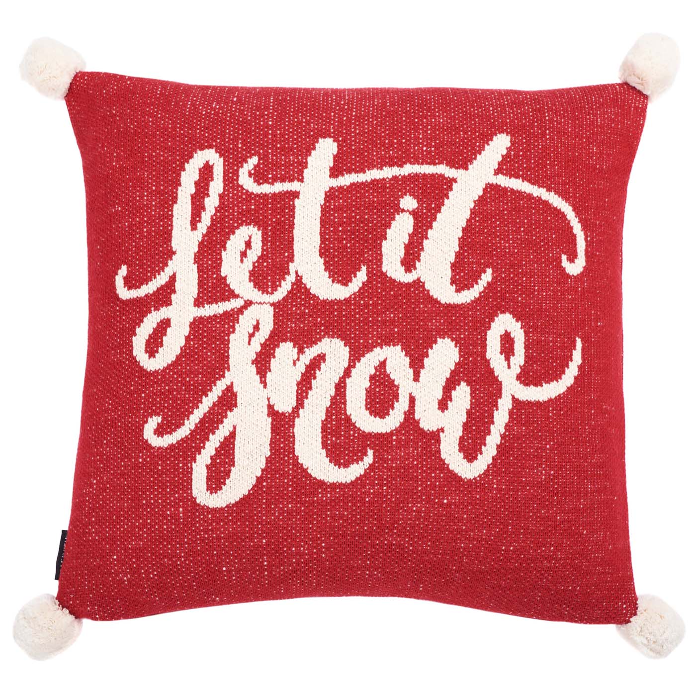 Let It Snow Holiday Pillow | Safavieh - HOL3018 - Red / White