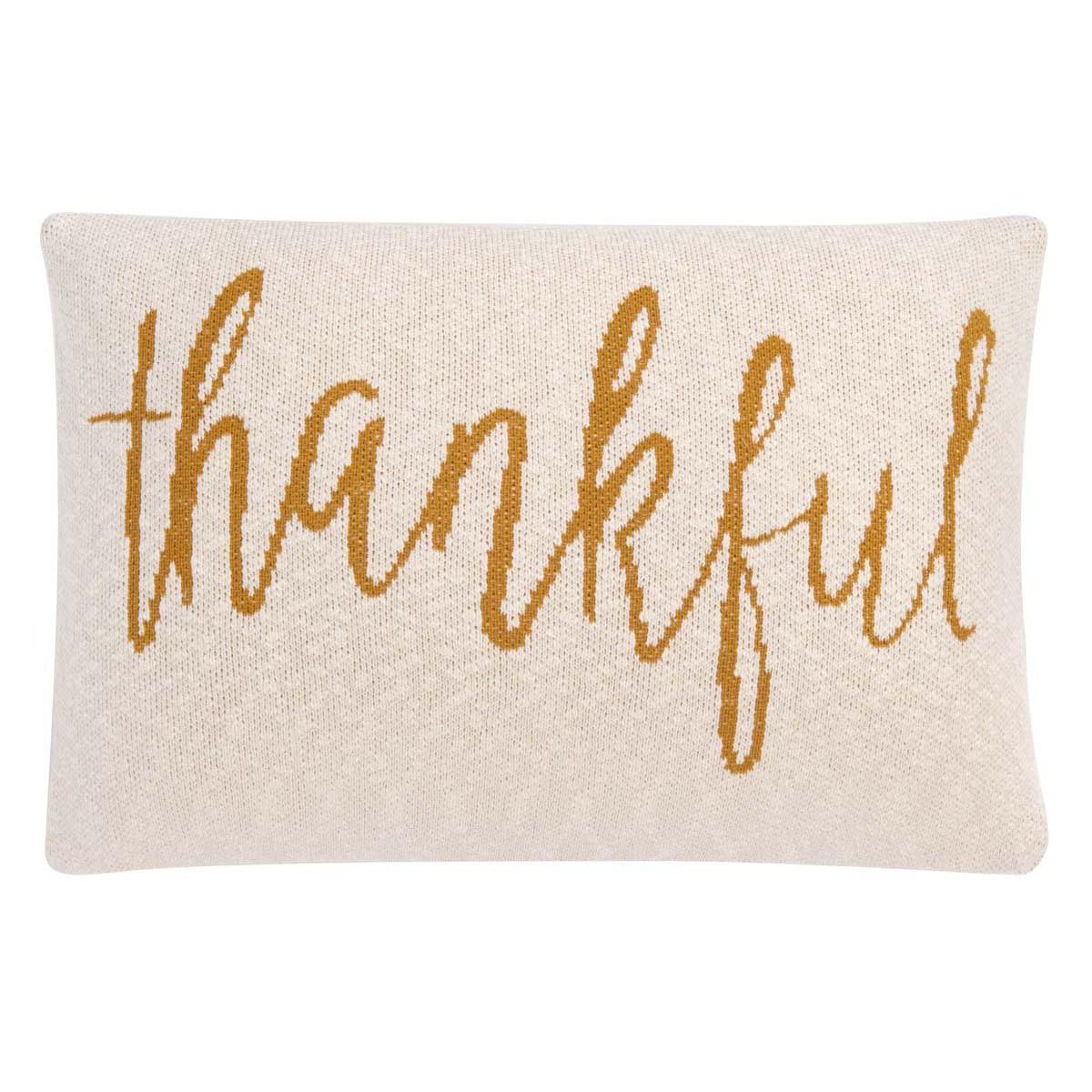 Thankful Pillow | Safavieh - HOL3201 - Beige / Mustard