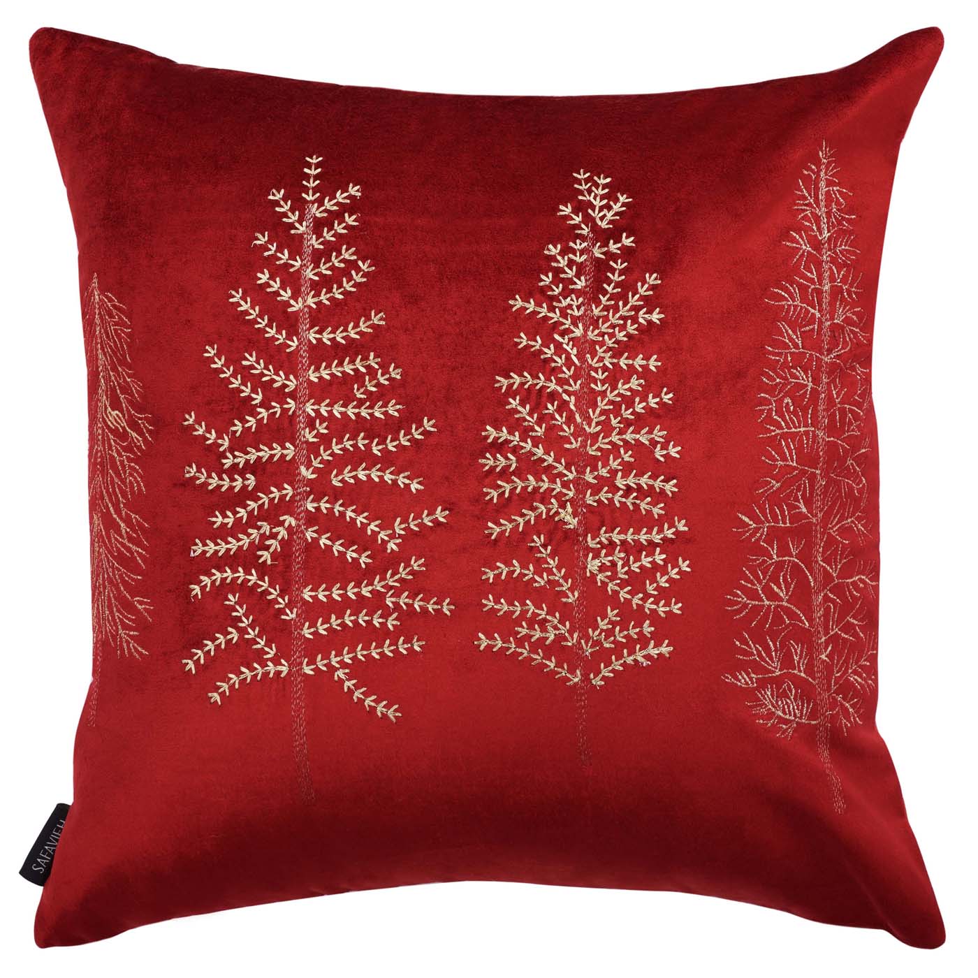 Seasons Tree Pillow | Safavieh - HOL4000 - Red / Gold