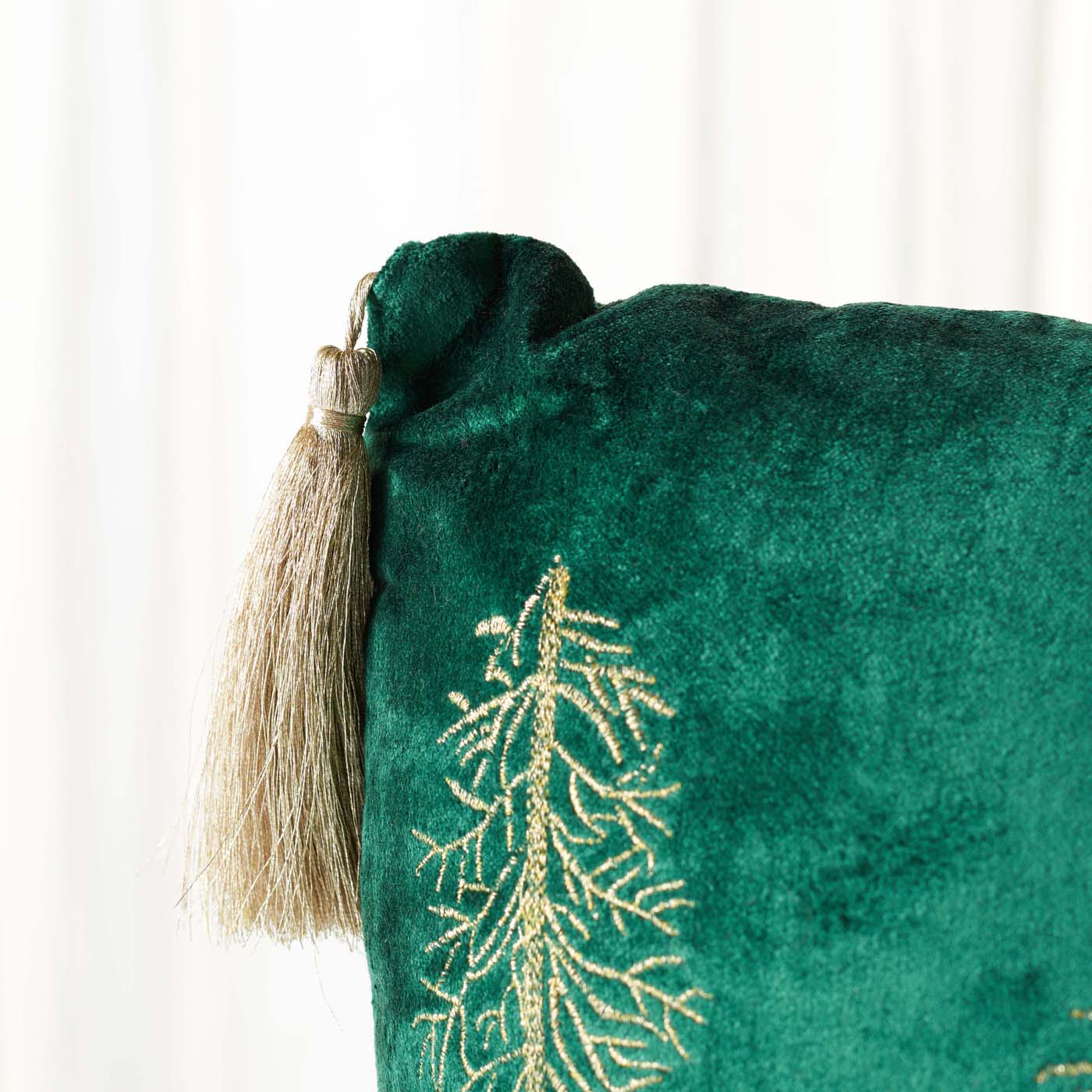 Holiday Tree Pillow | Safavieh - HOL4001 - Green / Gold