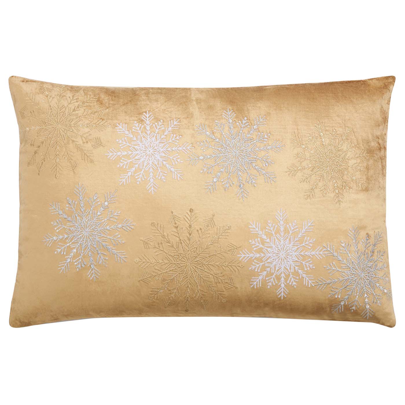 Cinthia Snowflake Pillow | Safavieh - HOL4002 - Gold / Silver