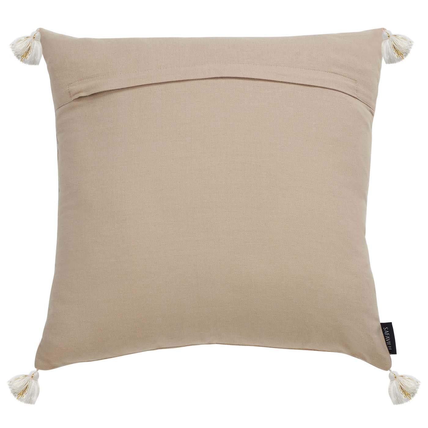 Simone Snowflake Pillow | Safavieh - HOL4003 - Beige / Gold