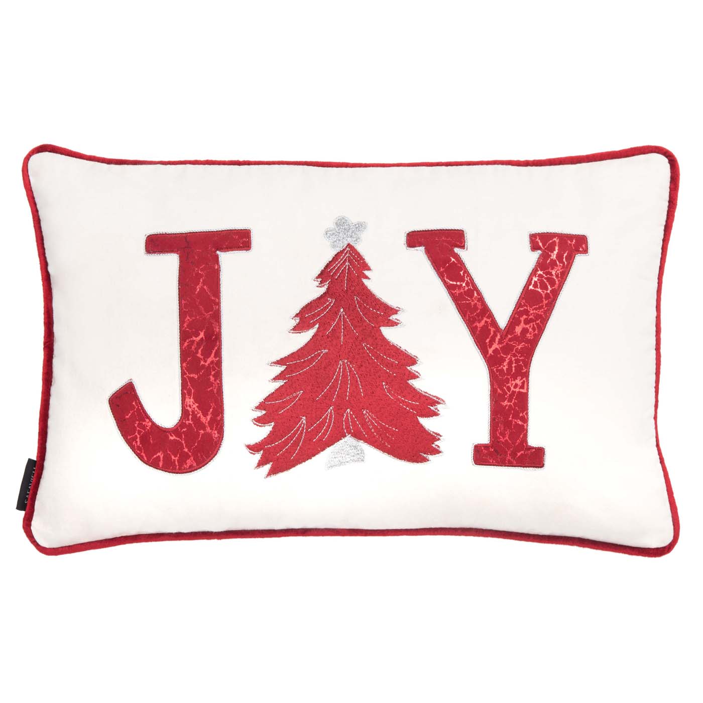 Joy Tree Pillow | Safavieh - HOL4004 - Beige / Red