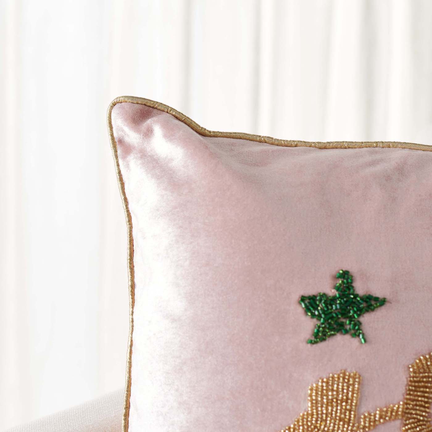 Jiminy Joy Pillow | Safavieh - HOL4011 - Gold / Pink