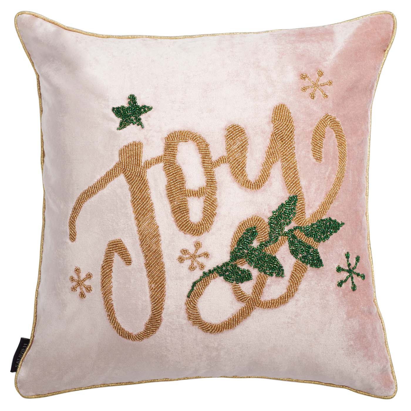 Jiminy Joy Pillow | Safavieh - HOL4011 - Gold / Pink