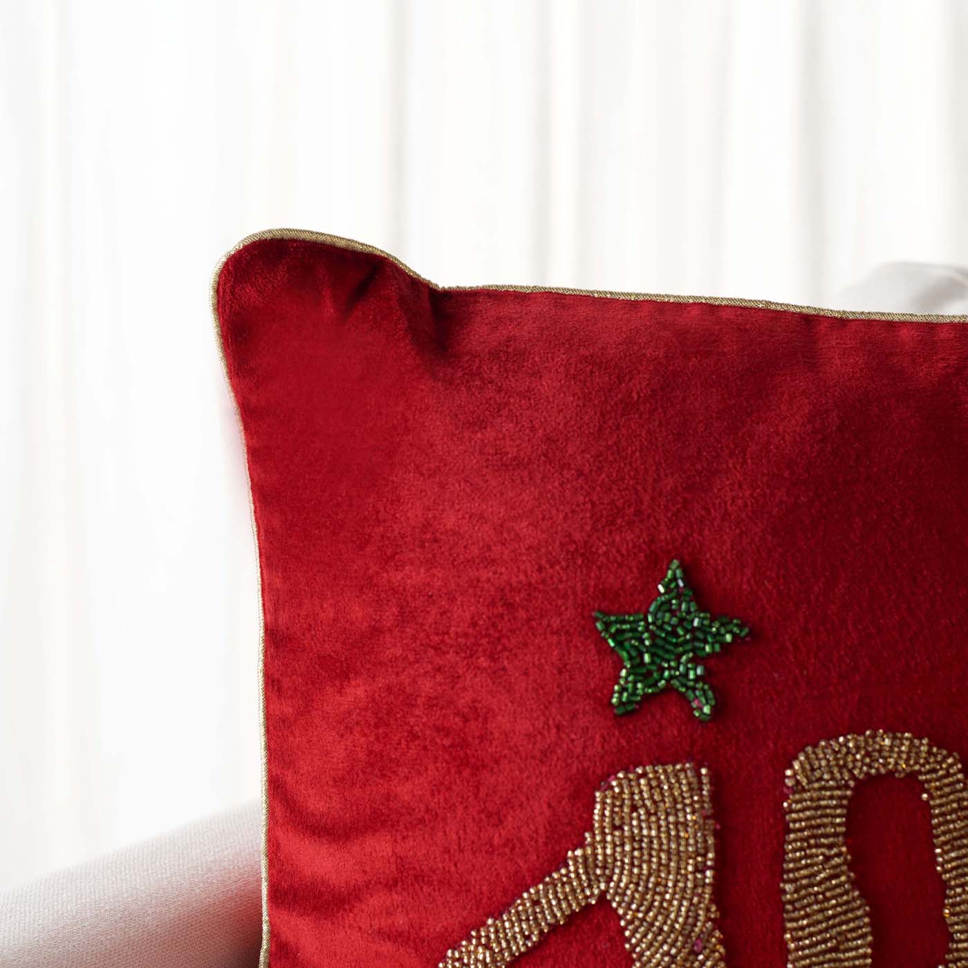 Jiminy Joy Pillow | Safavieh - HOL4011 - Red / Gold