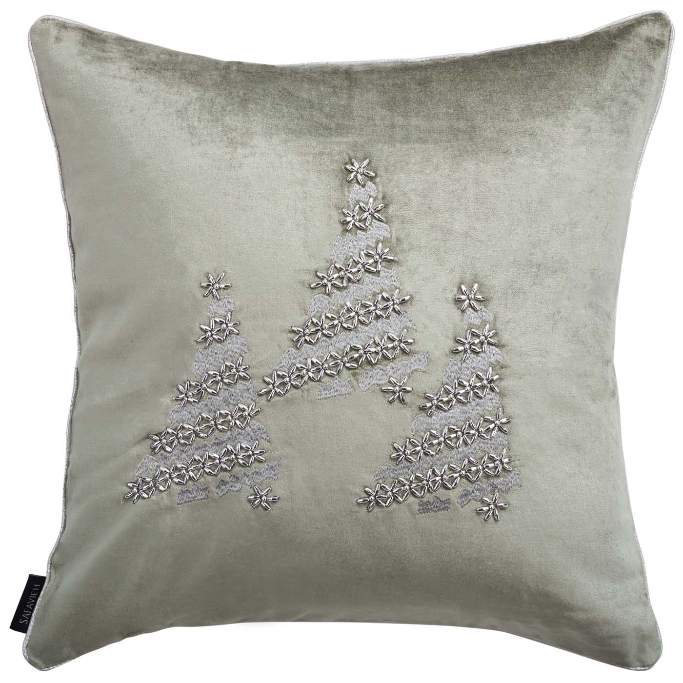 Winter Tree Pillow | Safavieh - HOL4012 - Silver