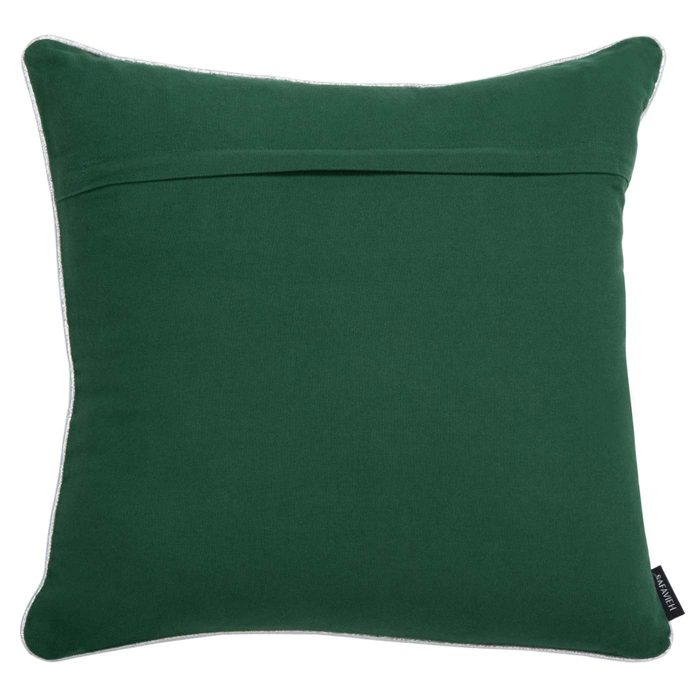 Winter Tree Pillow | Safavieh - HOL4012- Green / Silver