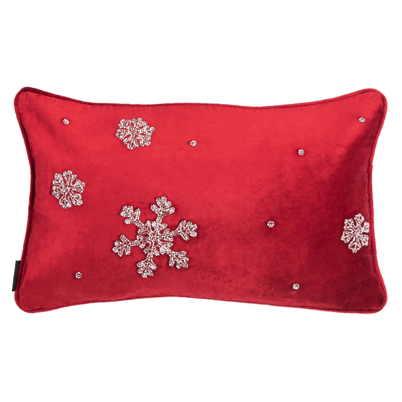 Falling Snow Pillow | Safavieh - HOL4013 - Red / Silver