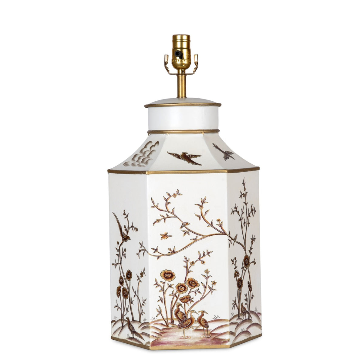 Ivory & Gold Hexagon Lamp